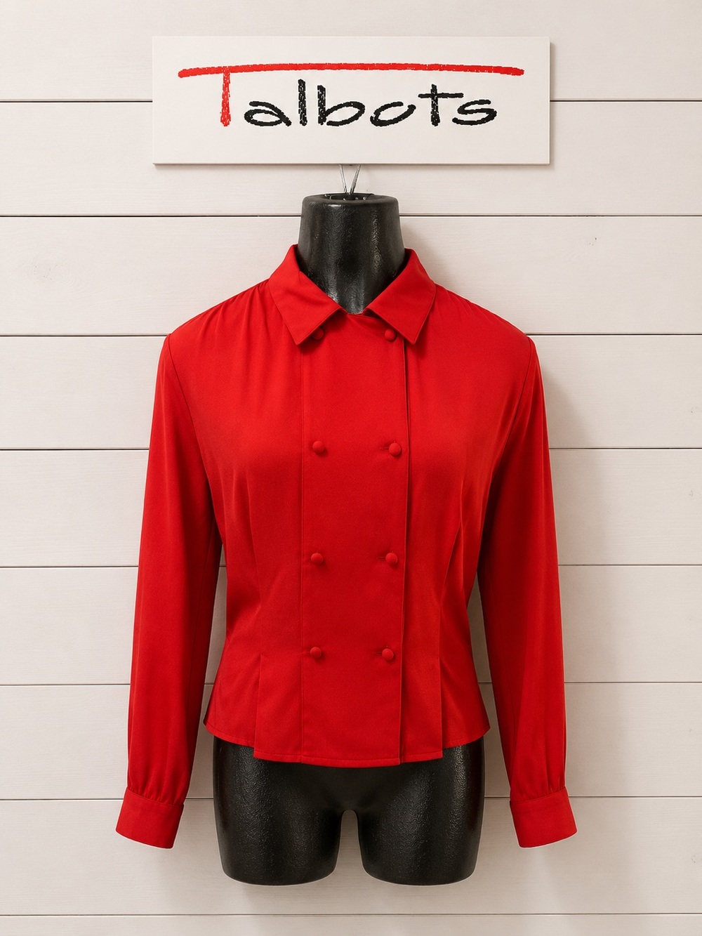 TALBOTS Vintage Red Button-Detail Blouse – Size 6